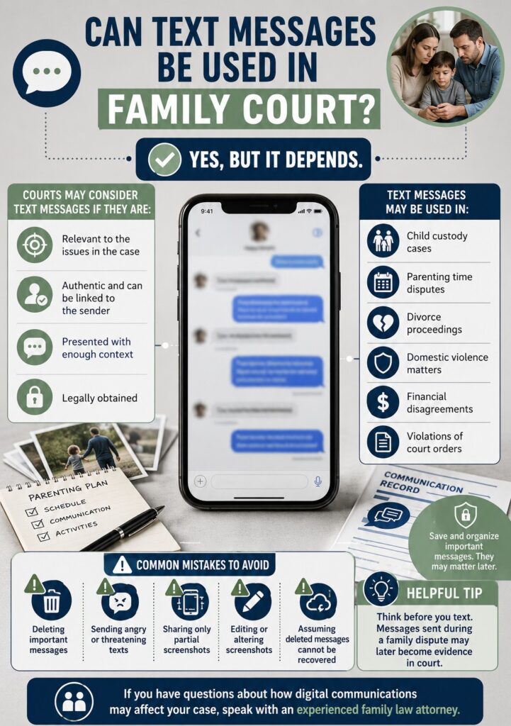 Can Text Messages Be Used in Family Court? Can Text Messages Be Used in Family Court?